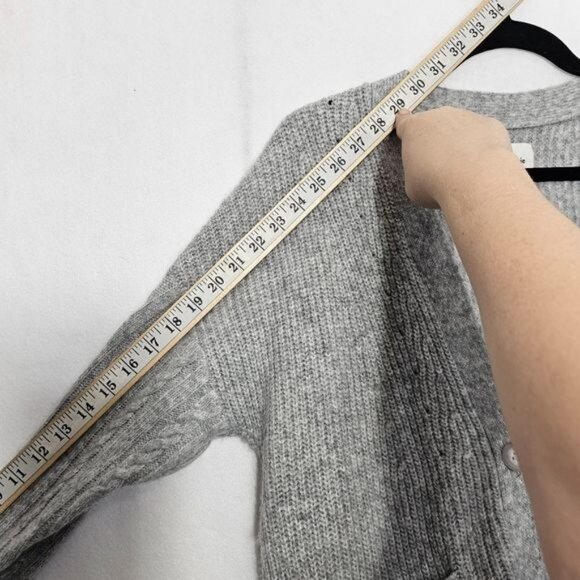 Abercrombie & Fitch Grey Button Front Ribbed Sweater Small - Picture 7 of 12